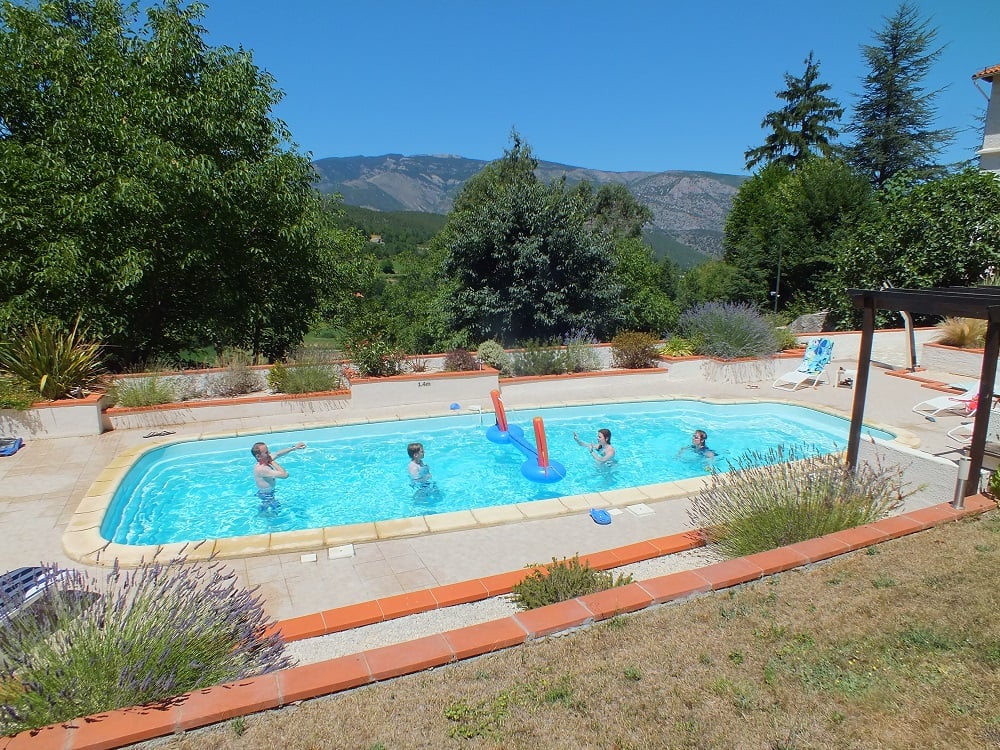 Family fun in the swimming pool